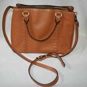 PATRICIA NASH Dorothy Hazelnut Leather Convertible Satchel